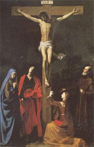 TOURNIER, Nicolas The Crucifixion with St.Vincent de Paul (mk05) Sweden oil painting art